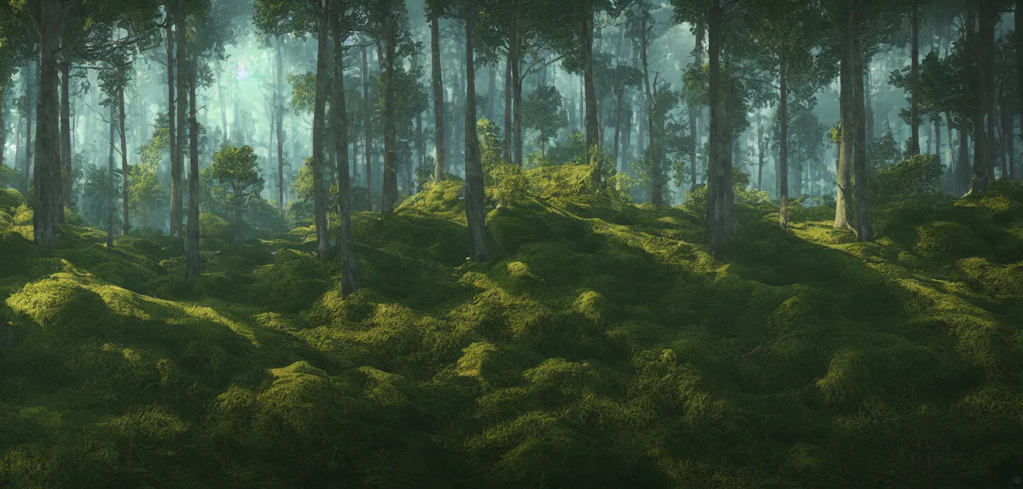 Prompt: random forest landscape, incredible, vector art, octane render, fabulous, hyper detailed, random cinematic view, no noise, global illumination