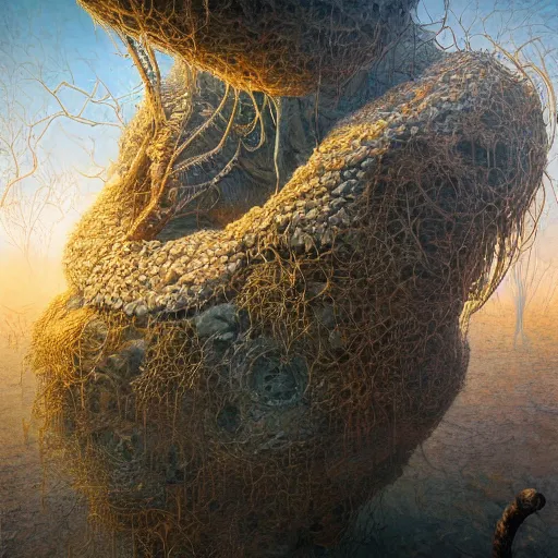 Image similar to deepfried abandoned layerd reef blob parakeet halite twig quartz, by jarosław jasnikowski and peter gric and mike winkelmann, 2 d game art, cluttered, hyperrealism