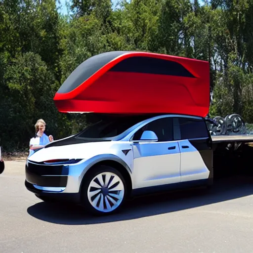 Image similar to tesla hovering truck