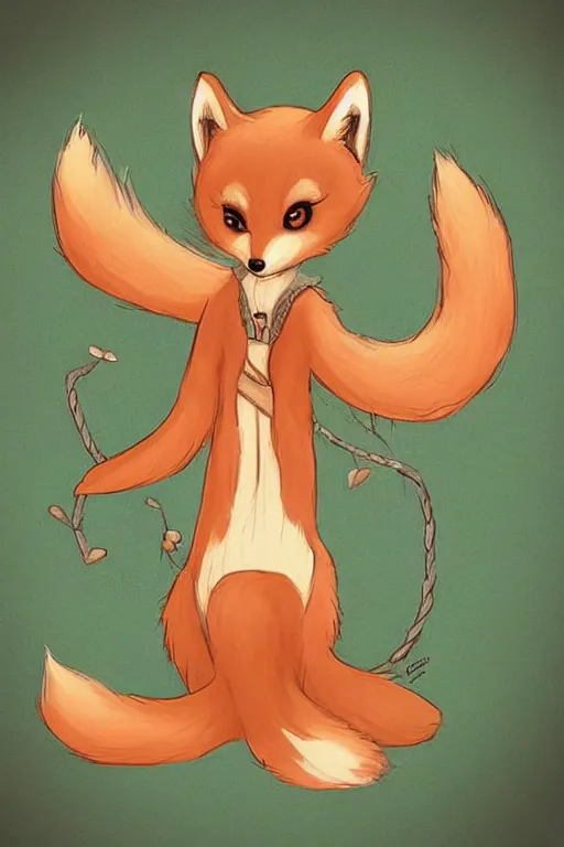 Prompt: a pretty medieval anthropomorphic fox with a fluffy tail in the forest, comic art, trending on furaffinity, cartoon, kawaii, backlighting, furry art!!!, radiant light, bokeh, trending on artstation, digital art, top view