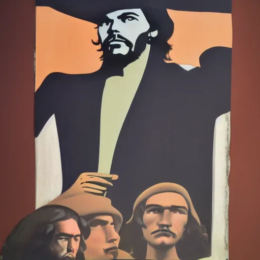 Image similar to Che Guevara speaks to the crowd by Raphael, Hopper, and Rene Magritte. detailed, romantic, enchanting, trending on artstation.