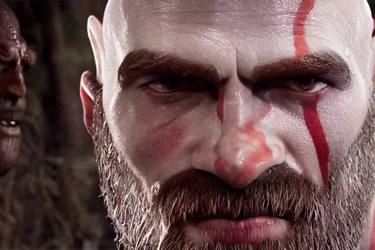 Prompt: vfx movie live action god of war closeup by emmanuel lubezki