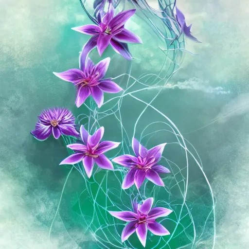 Image similar to clematis theme logo, clematis theme banner, clematis design, clematis in the deep sea, trending on artstation, warm light, lovely and cute, fantasy art, 8 k resolution