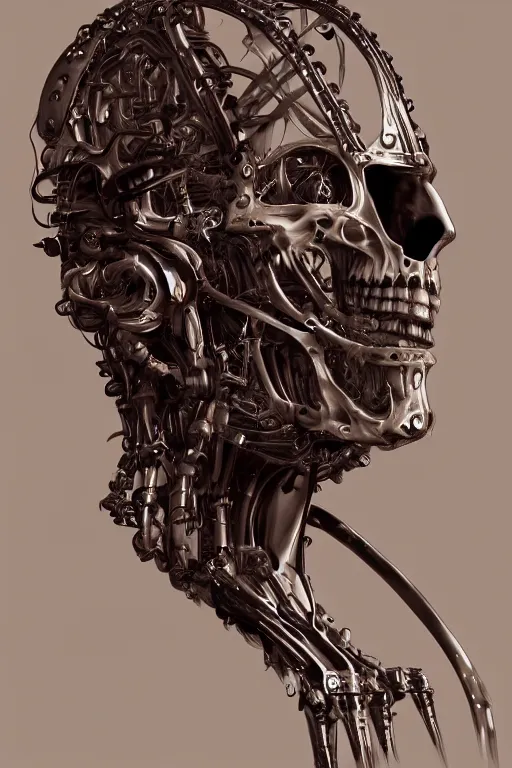 Image similar to Nicolas Cage as biomechanical cyborg intricate, smooth, artstation, painted by Hans Giger