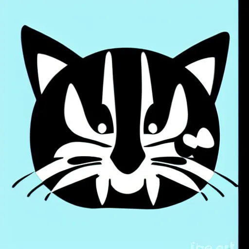 Prompt: “cute kitty vector art, blue background”