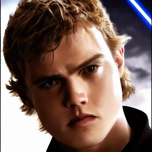 Prompt: anakin skywalker, revenge of the sith, star wars, promotional shot, 4k, highly detailed face, professional photography, cinematic, film, low lighting, portrait,