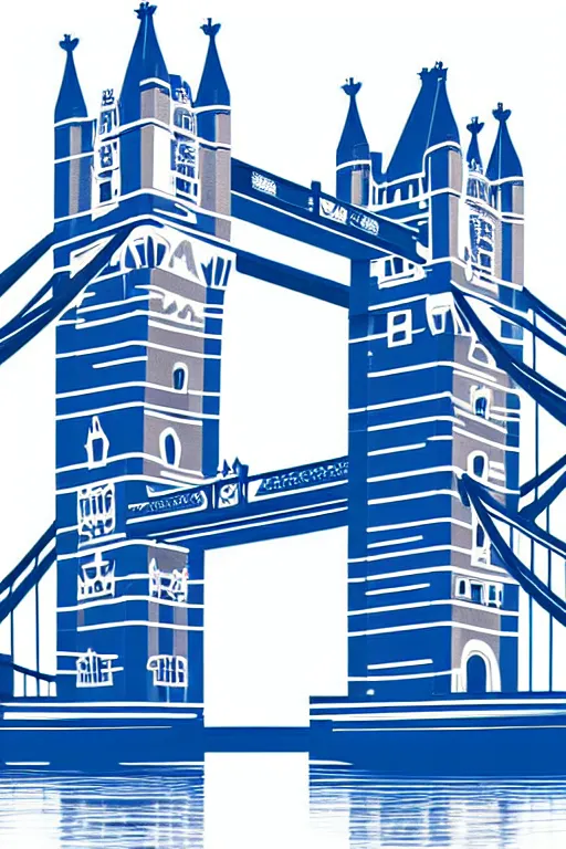 Image similar to minimalist boho style art of london tower bridge at sunrise, illustration, vector art