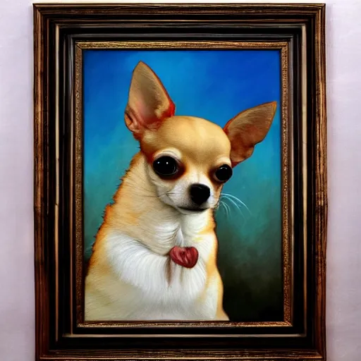 Image similar to painting of chihuahua, in style of da vinci