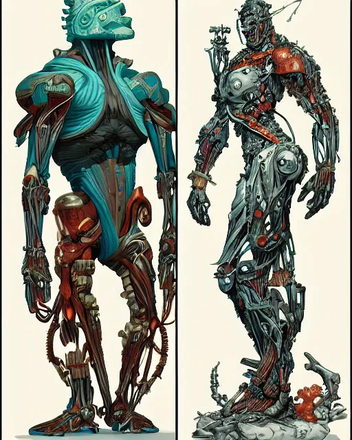 Image similar to pixel art of human muscular anatomy and cyborg hybrid by peter mohrbacher, by katsuya terada, by paul pope, by roger dean