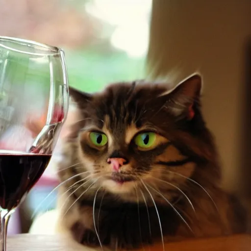 Image similar to cat is drinking wine