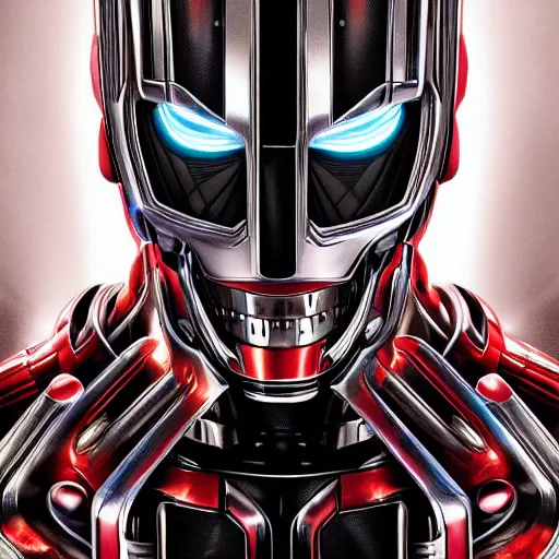 Prompt: ultron marvel, portrait photoshoot, magazine cover, versace, gucci magazine, cover magazine, photorealistic, 8k