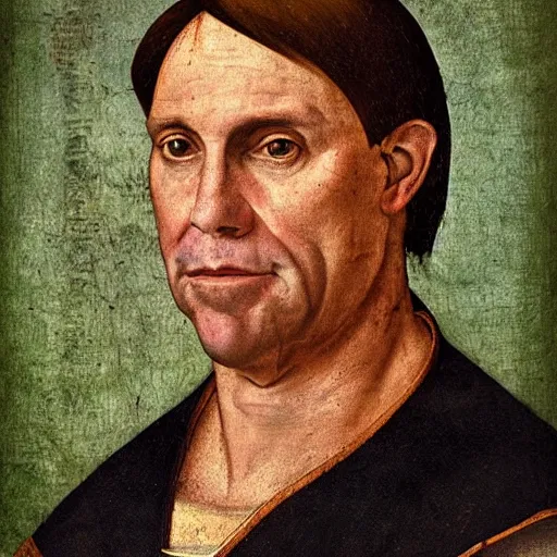 Prompt: A Renaissance portrait painting of Bolsonaro