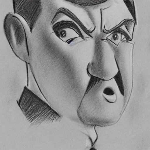 Image similar to milt kahl pencil sketch of adolf hitler warner brothers cartoon