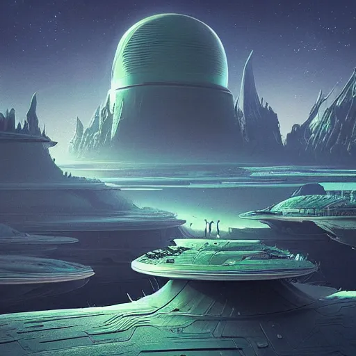 Image similar to An alien landscape by beeple and Jorge jacinto