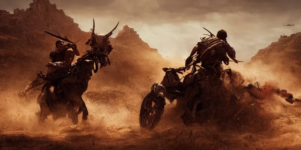 Prompt: indian on ancient atv attacking bufallos, action scene, an epic western, dramatic lighting, cinematic, establishing shot, extremely high detail, photorealistic, cinematic lighting, artstation, octane render, old photo, buffalo hunt movie, alpha movie, western