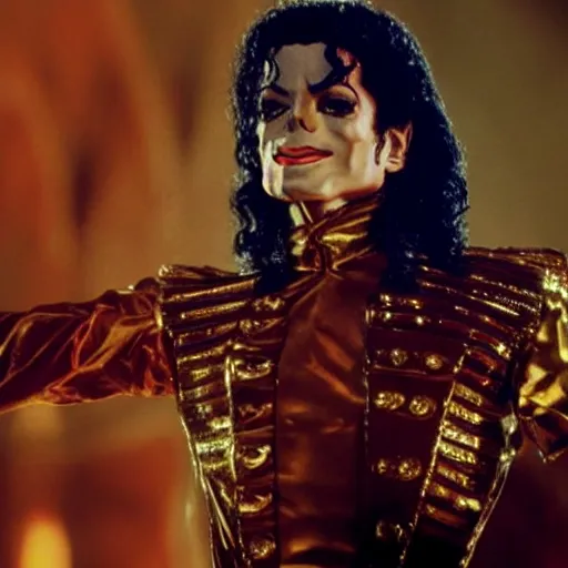 Image similar to stunning awe inspiring michael jackson as pinocchio, movie still 8 k hdr atmospheric lighting