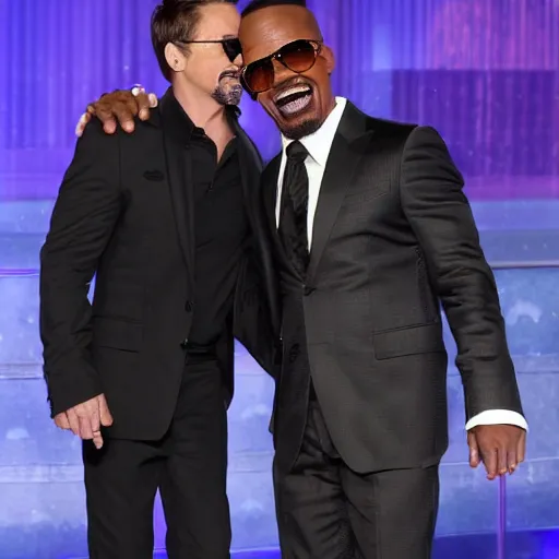 Prompt: robert downey jr. with jamie foxx