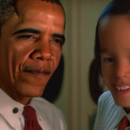 Image similar to a still of obama as the grady twins in the shining