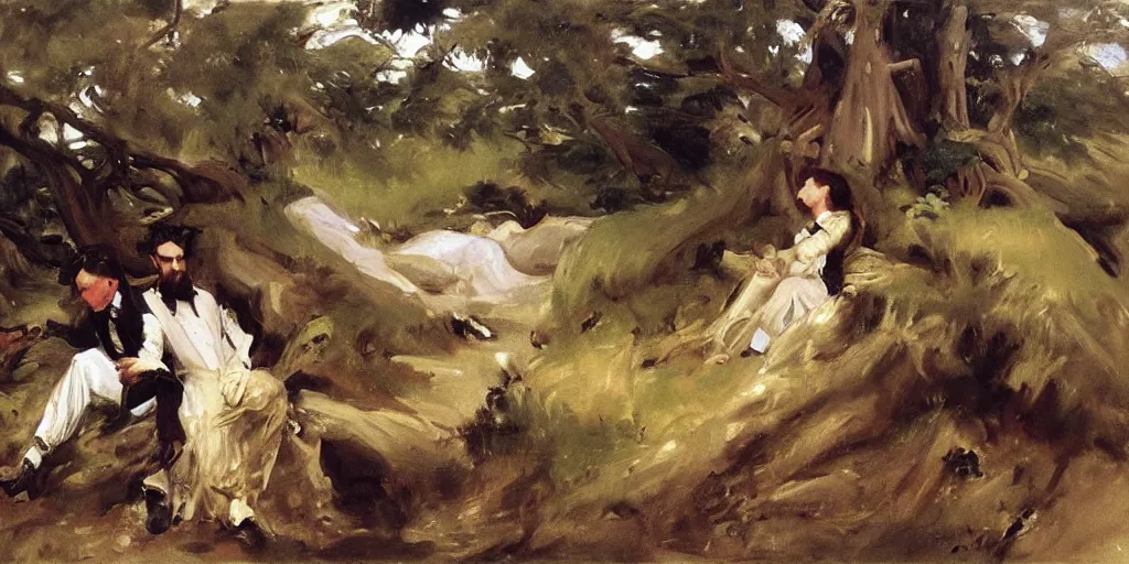 Prompt: artwork by eugene von guerard, john singer sargent