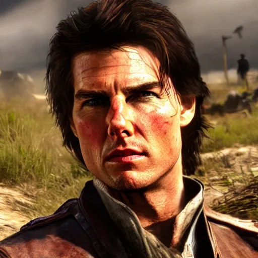 Image similar to tom cruise as a rdr 2 character