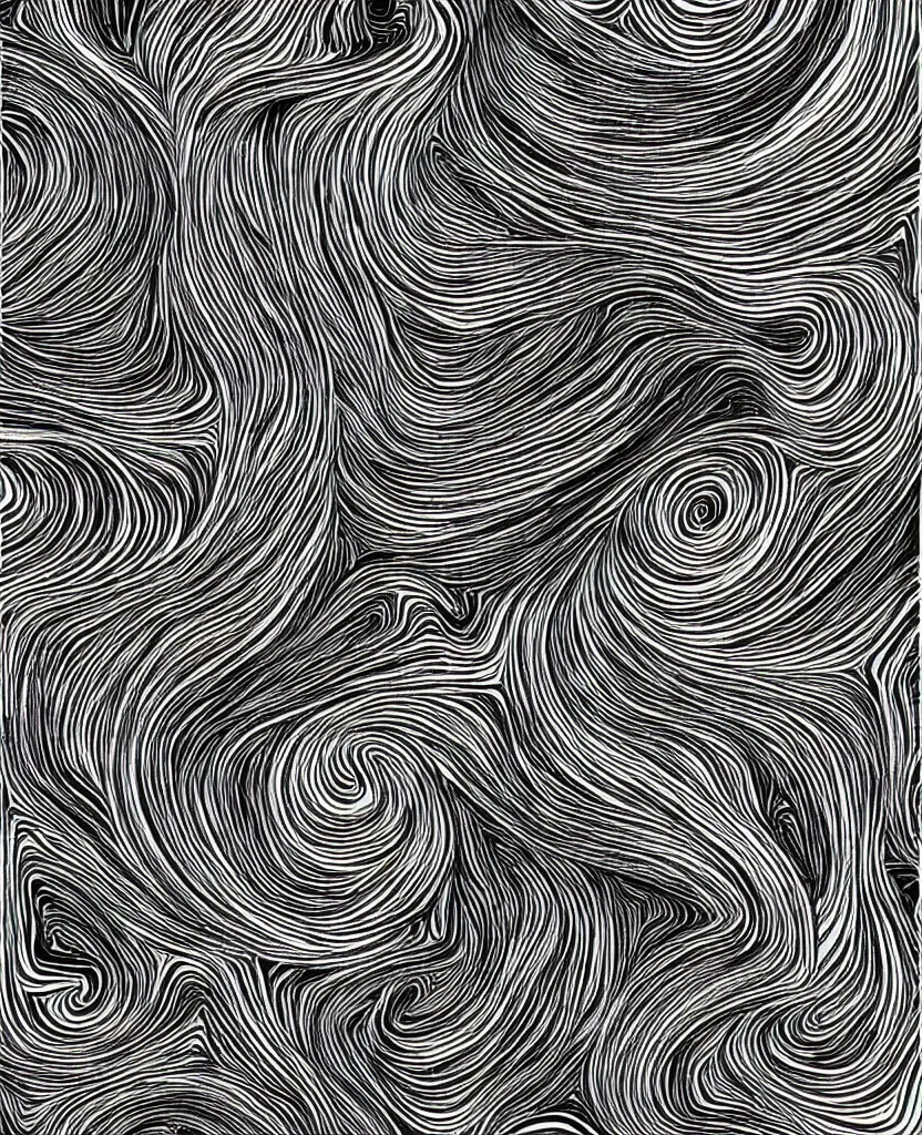 Prompt: black and white generative art for a phone case, very clean bold lines