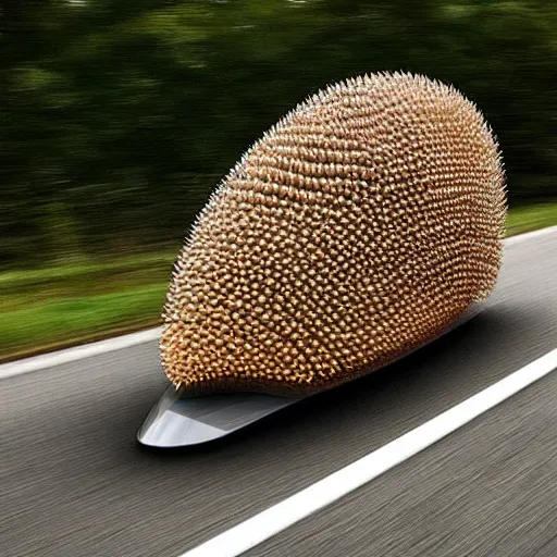 Image similar to a car shaped like an acorn, concept,