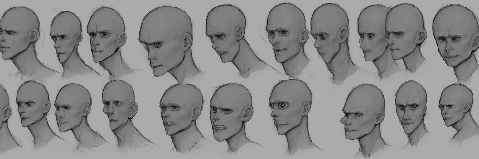 Prompt: character face study of skinny snorexic todd solondz, 2 2 yo, clear faces, emotional, character sheet, fine details, concept design, contrast, kim jung gi, pixar and da vinci, trending on artstation, 8 k, full body and head, turnaround, front view, back view, ultra wide angle