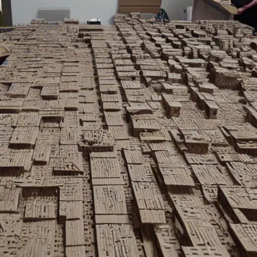 Image similar to a city made out of cardboard