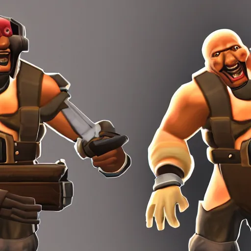 Prompt: demoman from team fortress 2 laughing at the camera