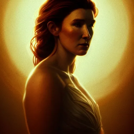 Image similar to majestic gracious regal seductive jewel staite portrait, ancient greece, atmospheric lighting, painted, intricate, volumetric lighting, beautiful, rich deep colours masterpiece, golden hour, sharp focus, ultra detailed, by leesha hannigan, ross tran, thierry doizon, kai carpenter, ignacio fernandez rios