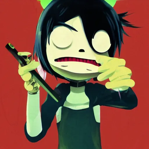 Image similar to six from little nightmares, gorillaz noodle phase 2 2 0 0 5