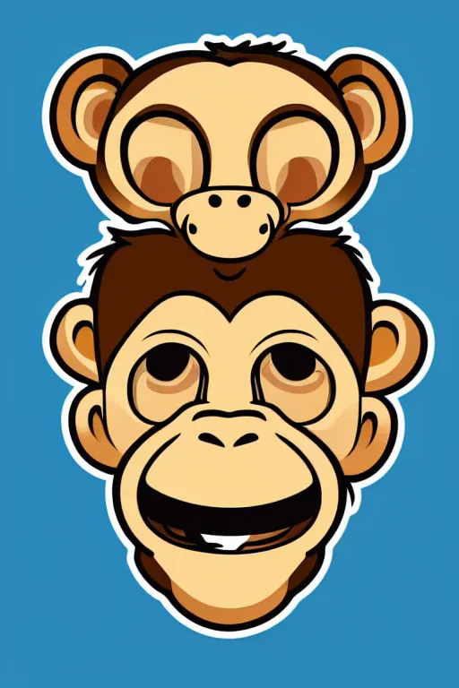 Image similar to Portrait of a Monkey with a cigarette, sticker, colorful, illustration, highly detailed, simple, smooth and clean vector curves, no jagged lines, vector art, smooth