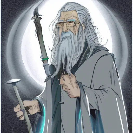 Image similar to gandalf ecogoth from the near future past, anime, manga, studio mir