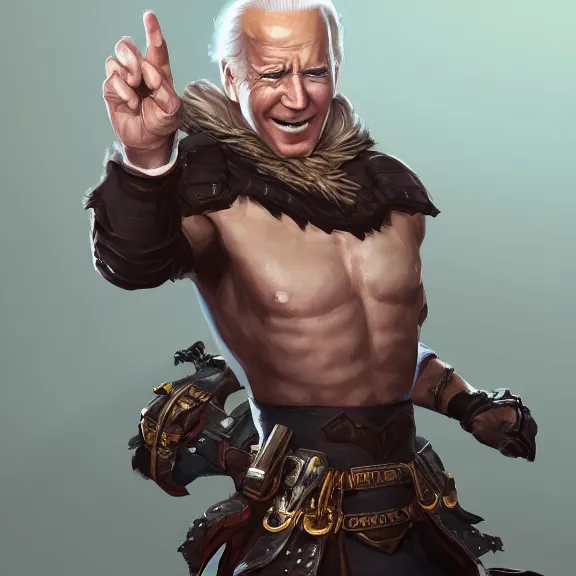 Image similar to joe biden as doa 6 character, d & d, fantasy, highly detailed, digital art, trending on artstation, smooth, sharp focus, illustration, art by peter tang and artgem