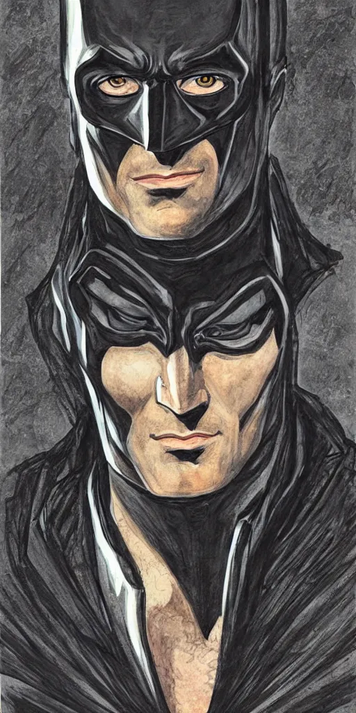 Image similar to portrait of batman, by neil gaiman