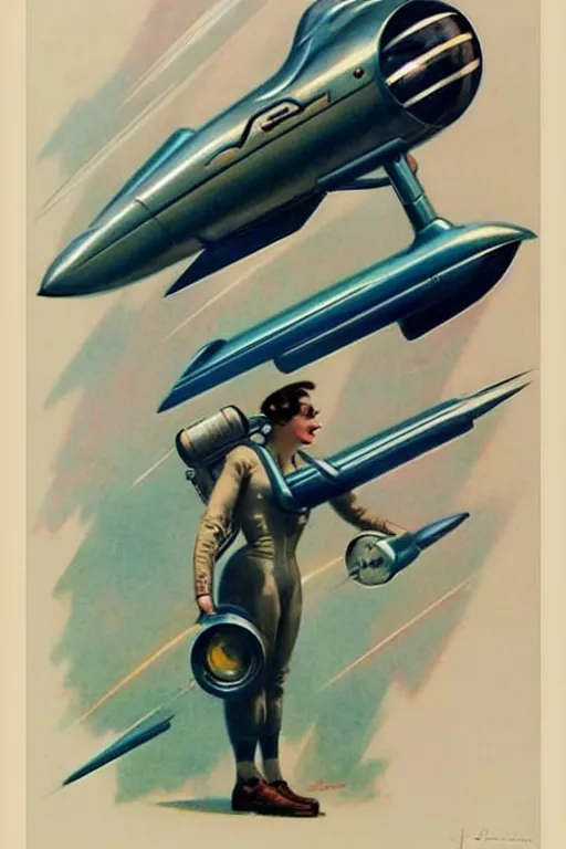 Prompt: ( ( ( ( ( 1 9 5 0 s retro future art deco jet pack design. muted colors. ) ) ) ) ) by jean - baptiste monge!!!!!!!!!!!!!!!!!!!!!!!!!!!!!!