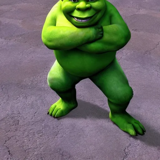 Image similar to shrek dressed as a wizard