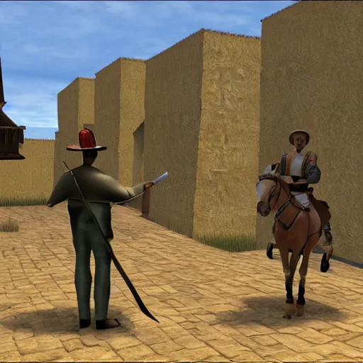 Prompt: don quixote and sancho panza in second life