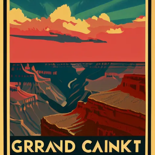 Image similar to 1 9 4 0 s national park poster of grand canyon