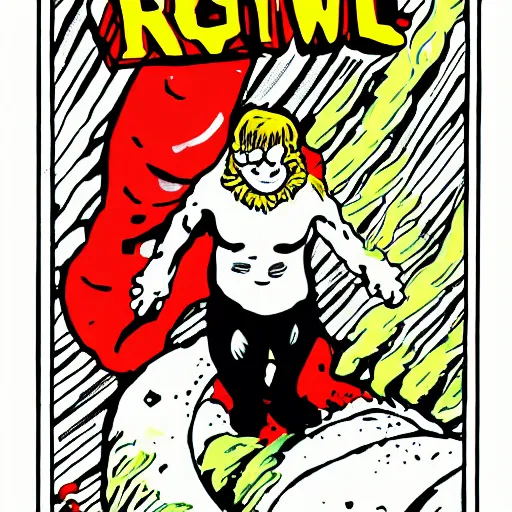 Image similar to raw milk cryptid, comic book art style