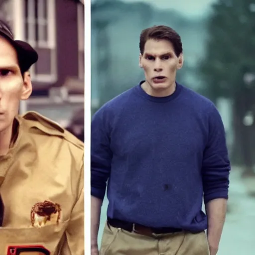 Image similar to Live Action Still of Jerma in Rudy (film), real life, hyperrealistic, ultra realistic, realistic, highly detailed, epic, HD quality, 8k resolution, body and headshot, film still