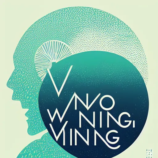 Image similar to a wandering mind, logo, simple white background victo ngai, kilian eng