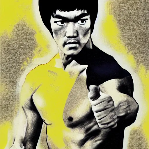 Prompt: bruce lee by mornet