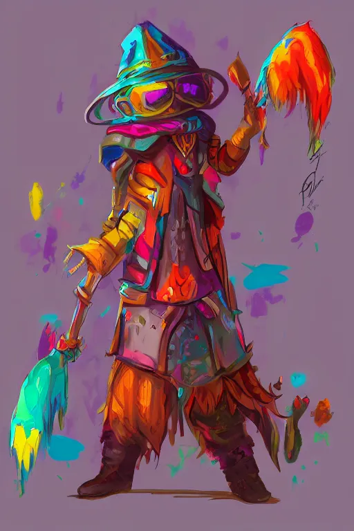 Image similar to colorful character concept art by ian pesty