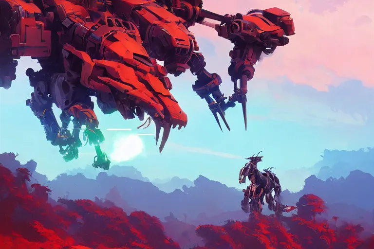 Image similar to scorcher machine mecha animal beast robot of horizon forbidden west horizon zero dawn bioluminiscence, behance hd by jesper ejsing, by rhads, makoto shinkai and lois van baarle, ilya kuvshinov, rossdraws global illumination