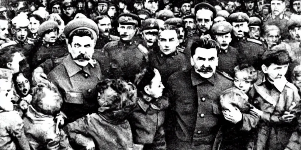 Image similar to stalin eat kids, soviet