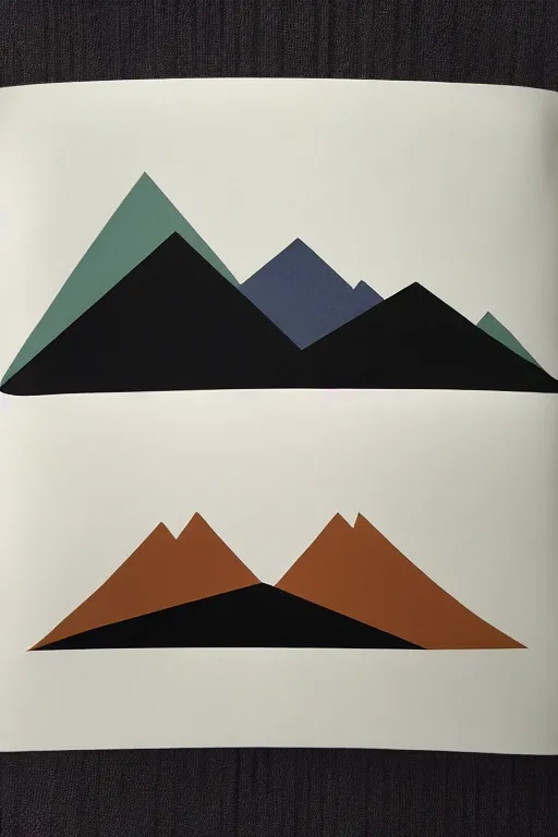 Image similar to geometric, mountainscape, dark soft colors, by ryan hawthorne