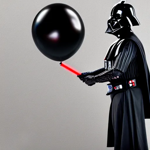 Prompt: Darth Vader popping a ballon, hyper realistic, HD, HQ, photo realistic