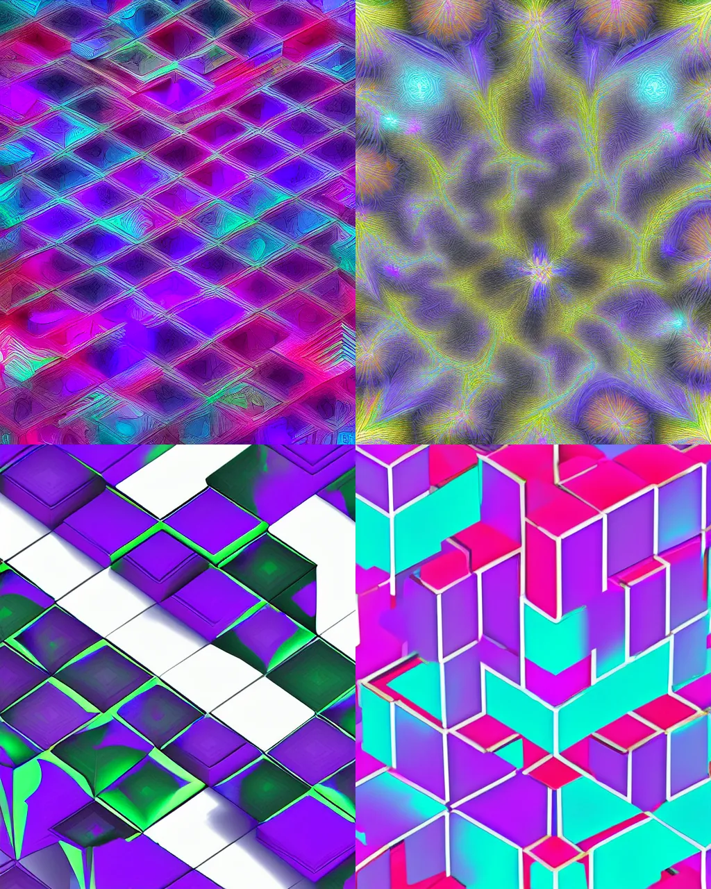 Prompt: digital art of fractal cubes