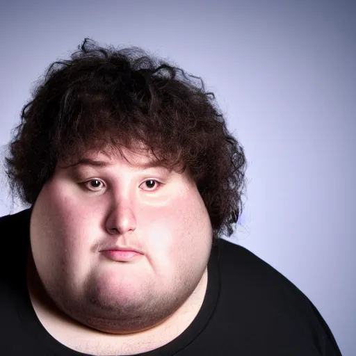 Image similar to an obese man with a neck full of hair